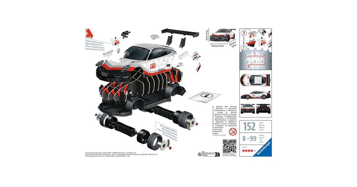 Ravensburger 3D Puzzle Porsche 911 GT3 Cup(108 Teile)