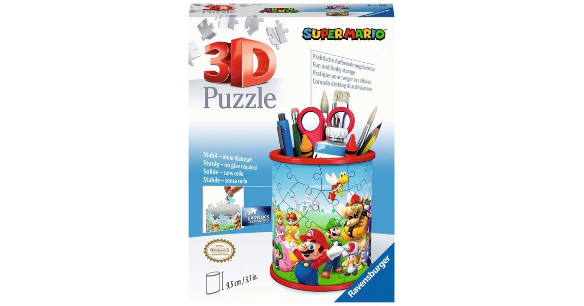Ravensburger 3D Puzzle Utensilo Super Mario(Stiftehalter für Super Mario Fans ab 6 Jahren)