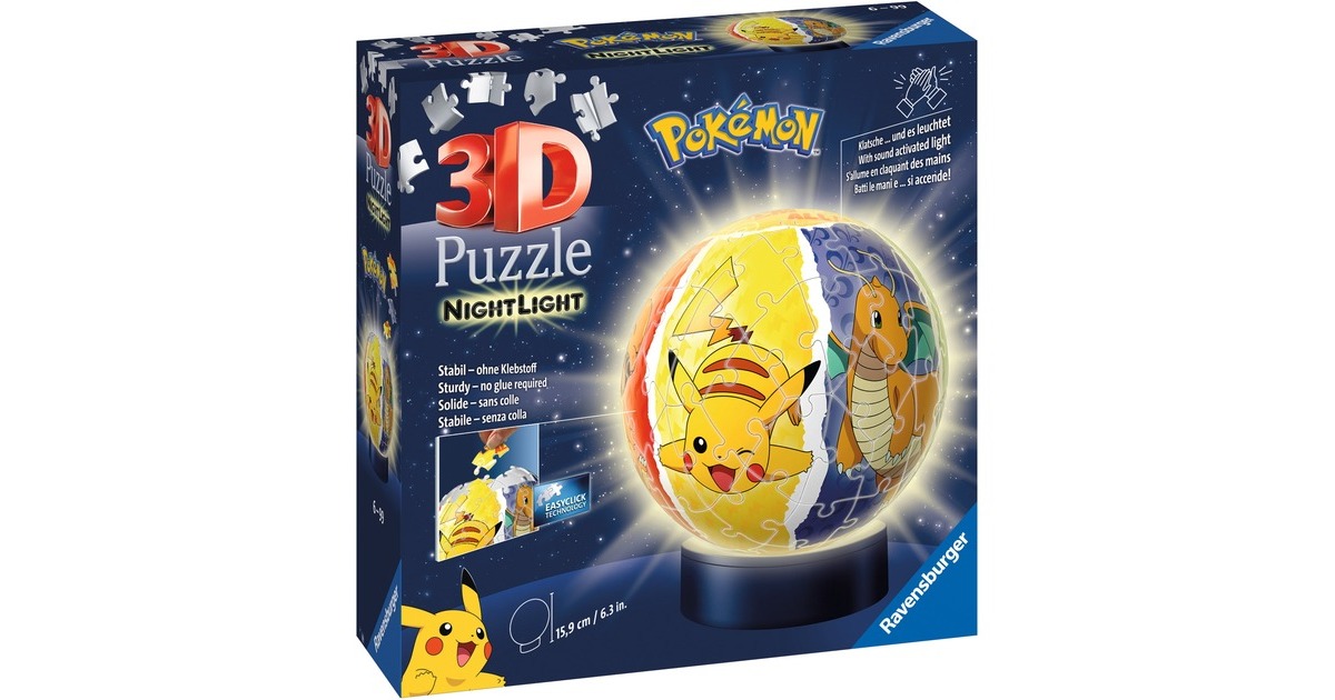 Ravensburger 3D Puzzleball Nachtlicht Pokémon(72 Teile)