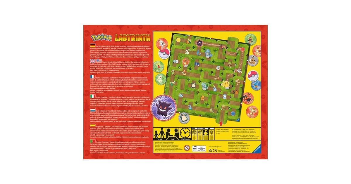 Ravensburger Das verrückte Labyrinth – Pokémon, Brettspiel