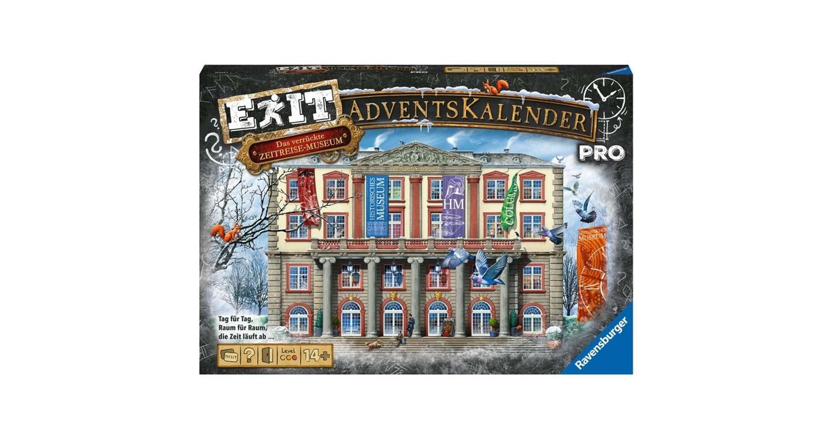 Ravensburger EXIT Adventskalender Pro - Das verrückte Zeitreisenmuseum, Brettspiel