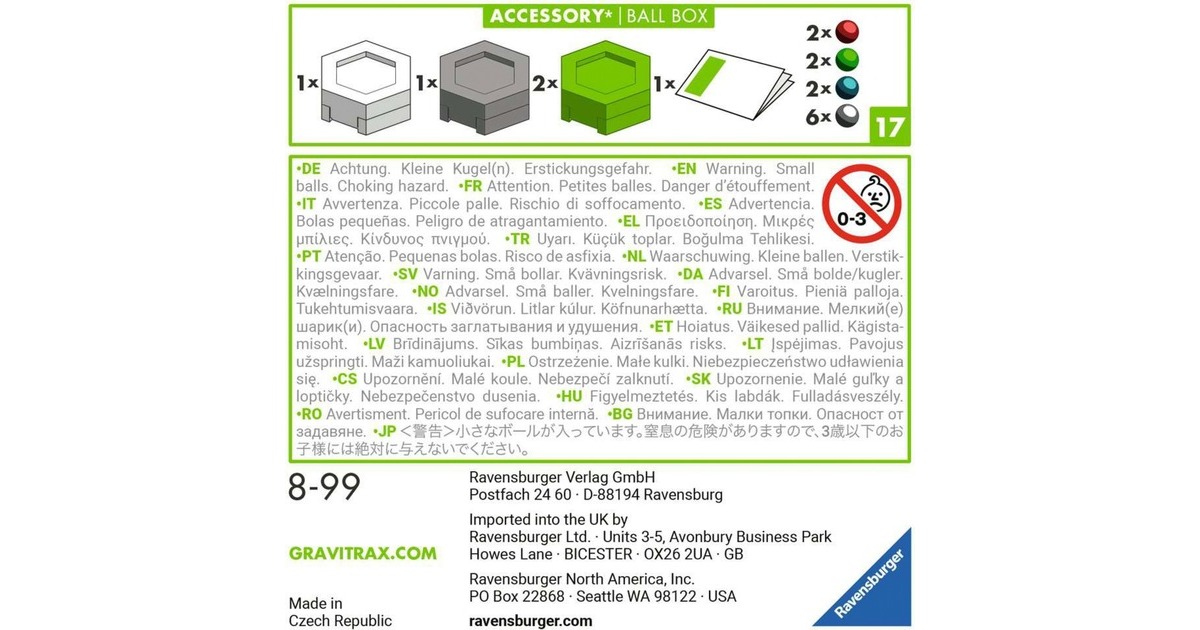 Ravensburger GraviTrax Accessory Ball Box, Bahn
