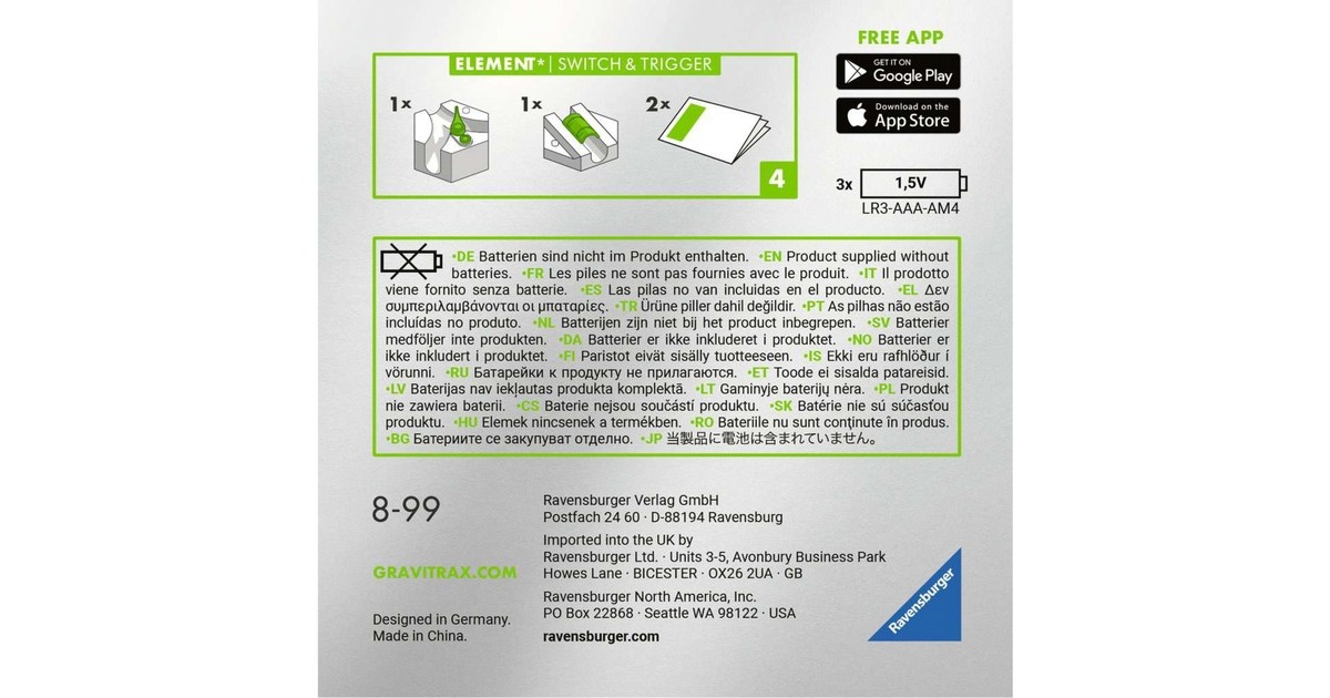 Ravensburger GraviTrax POWER Elemente Switch & Trigger, Bahn