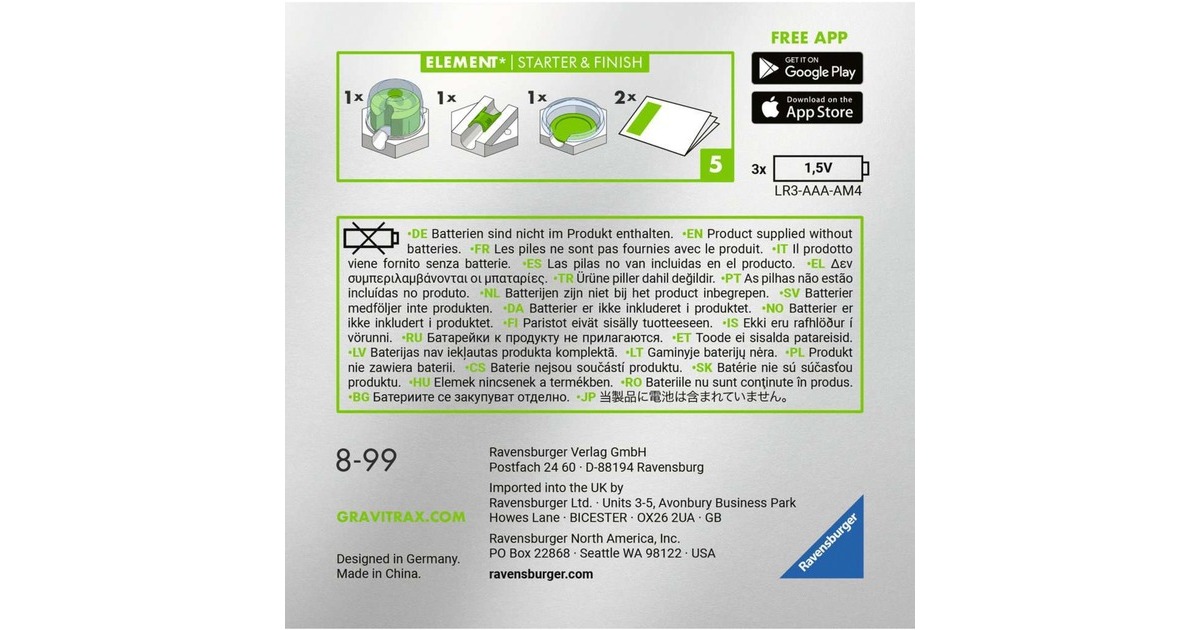 Ravensburger GraviTrax Power Element Start & Finish, Bahn