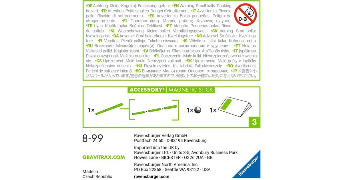 Ravensburger Gravitrax Accessory Magnetic Stick, Bahn