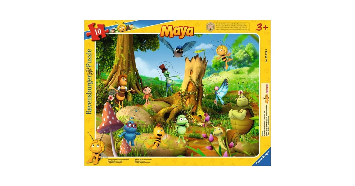 Ravensburger Kinderpuzzle Abenteuer auf der Klatschmohnwiese(10 Teile, Rahmenpuzzle)