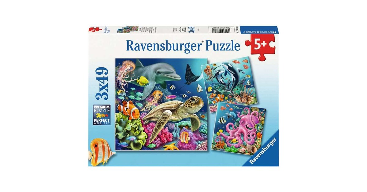 Ravensburger Kinderpuzzle Bezaubernde Unterwasserwelt(3x 49 Teile)