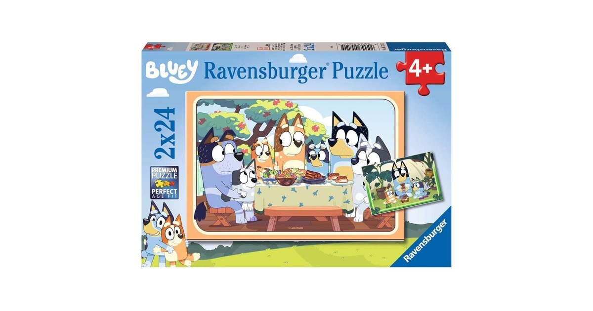 Ravensburger Kinderpuzzle Bluey Auf geht's!(2x 24 Teile)