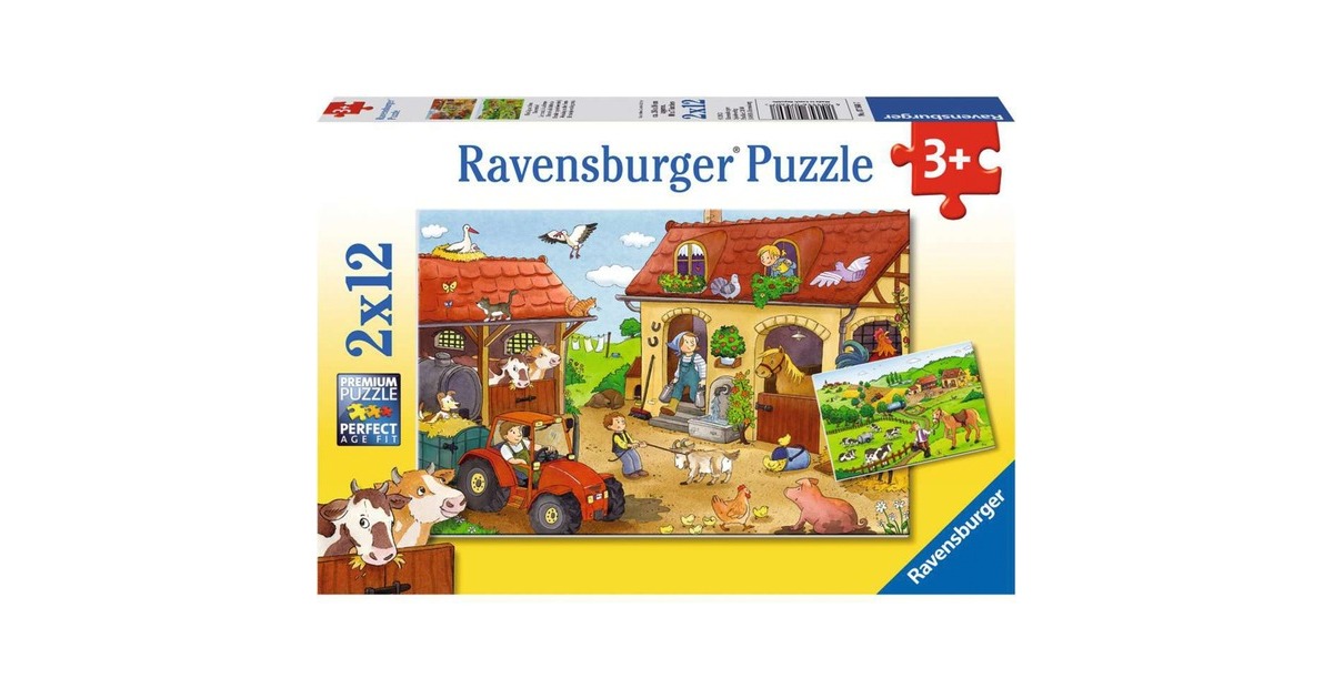 Ravensburger Kinderpuzzle Fleißig auf dem Bauernhof(2x 12 Teile)