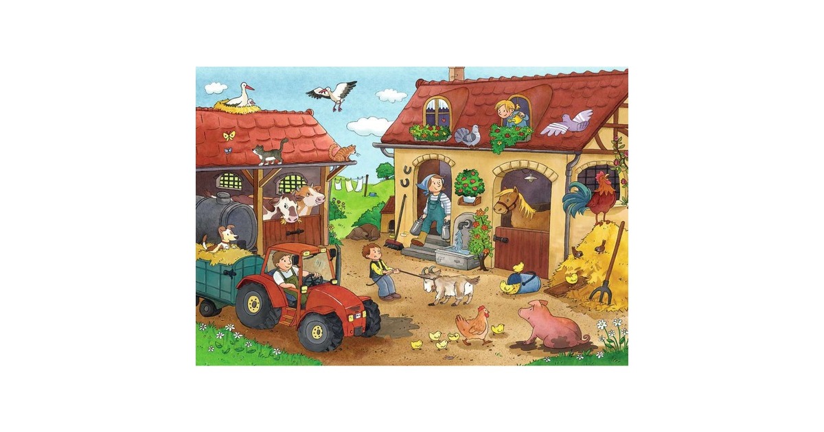 Ravensburger Kinderpuzzle Fleißig auf dem Bauernhof(2x 12 Teile)