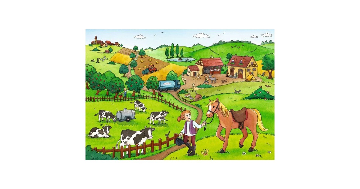 Ravensburger Kinderpuzzle Fleißig auf dem Bauernhof(2x 12 Teile)