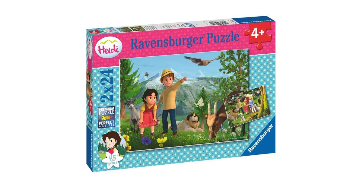 Ravensburger Kinderpuzzle Heidi's Abenteuer(2x 24 Teile)