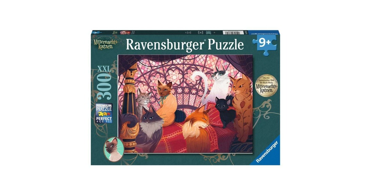 Ravensburger Kinderpuzzle Mitternachtskatzen - Auf der Suche nach dem magischen Halsband(300 Teile)