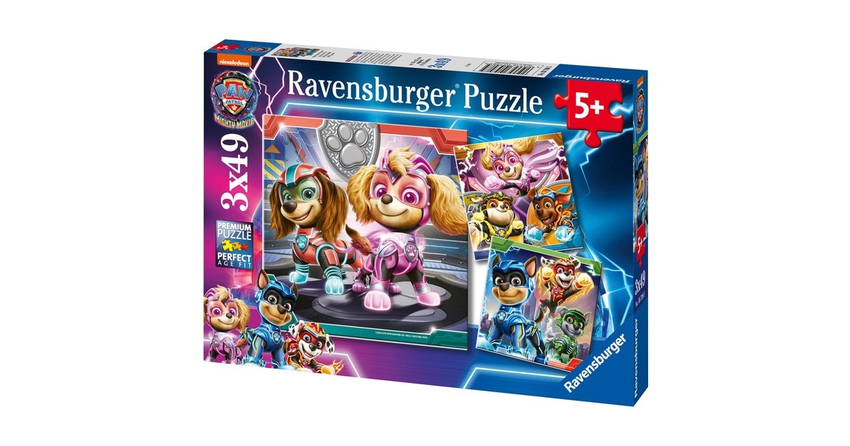 Ravensburger Kinderpuzzle Paw Patrol: The Mighty Movie(3x 49 Teile)