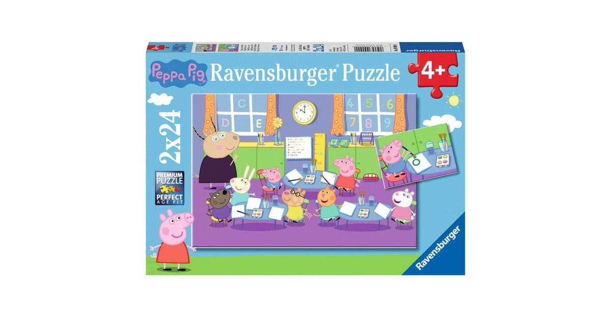 Ravensburger Kinderpuzzle Peppa in der Schule(2x 24 Teile)
