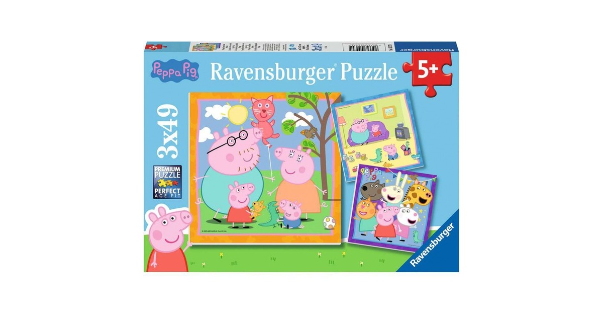 Ravensburger Kinderpuzzle Peppas Familie und Freunde(3x 49 Teile)