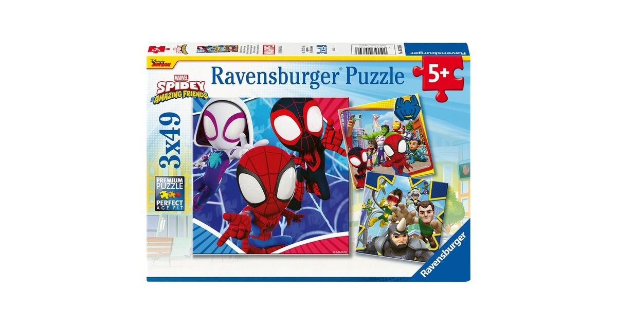 Ravensburger Kinderpuzzle Spideys Abenteuer(3x 49 Teile)