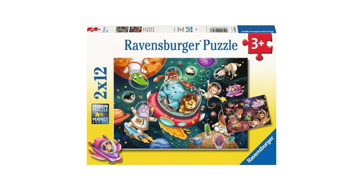 Ravensburger Kinderpuzzle Tiere im Weltall(2x 12 Teile)