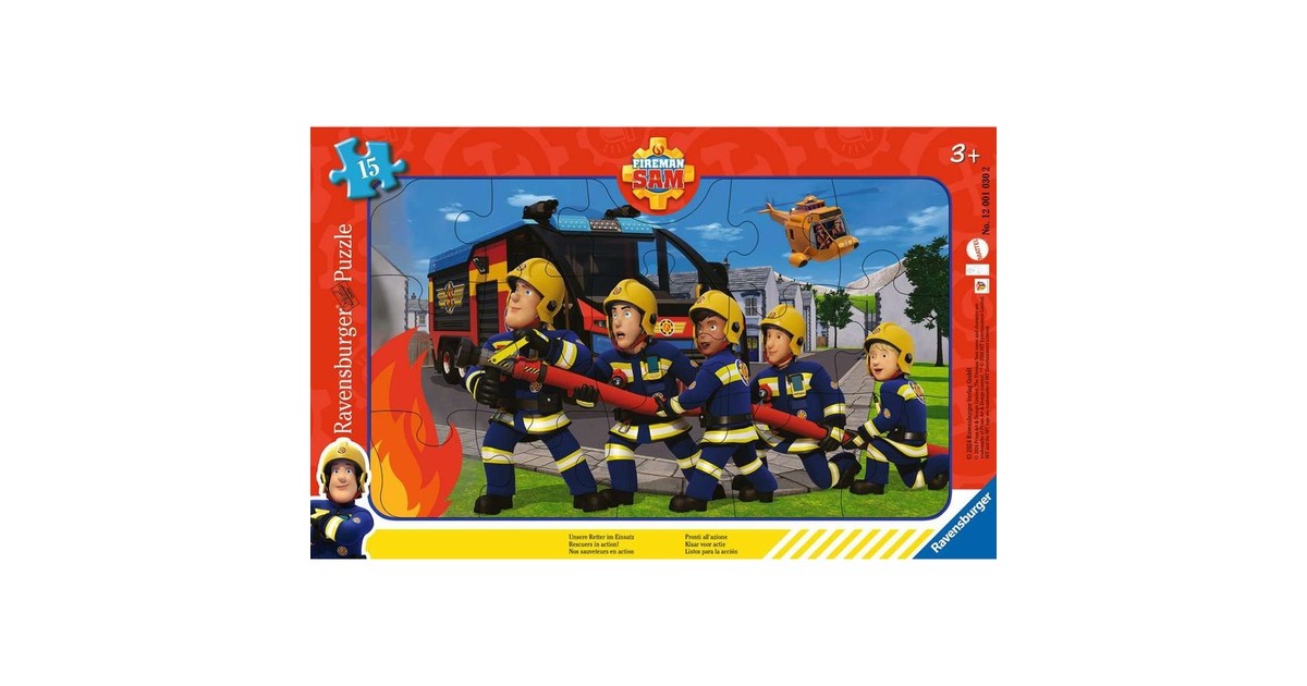 Ravensburger Kinderpuzzle Unsere Retter im Einsatz(15 Teile, Rahmenpuzzle)