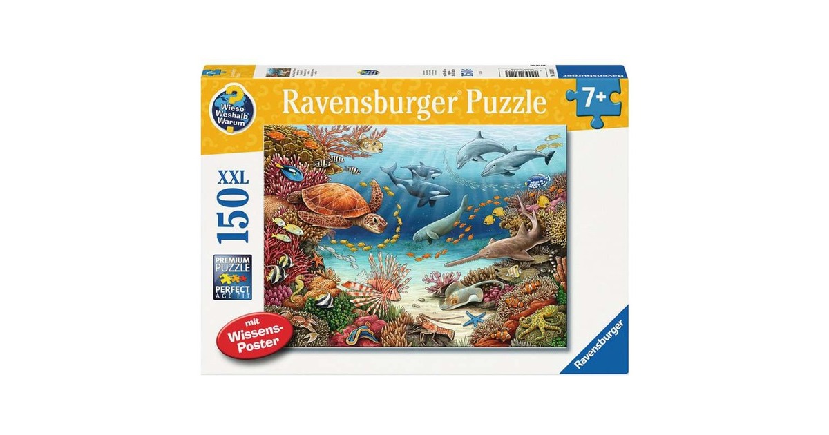 Ravensburger Kinderpuzzle Wieso? Weshalb? Warum? Meerestiere am Korallenriff(150 Teile)