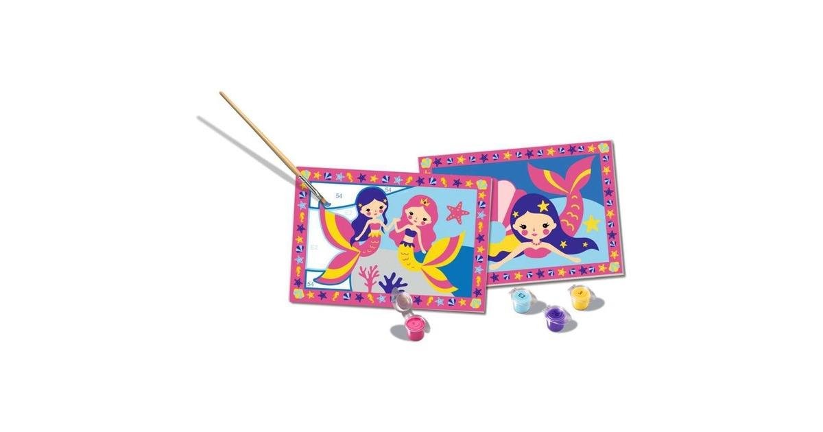Ravensburger Malen nach Zahlen Junior - Bezaubernde Meerjungfrauen(2 Motive)