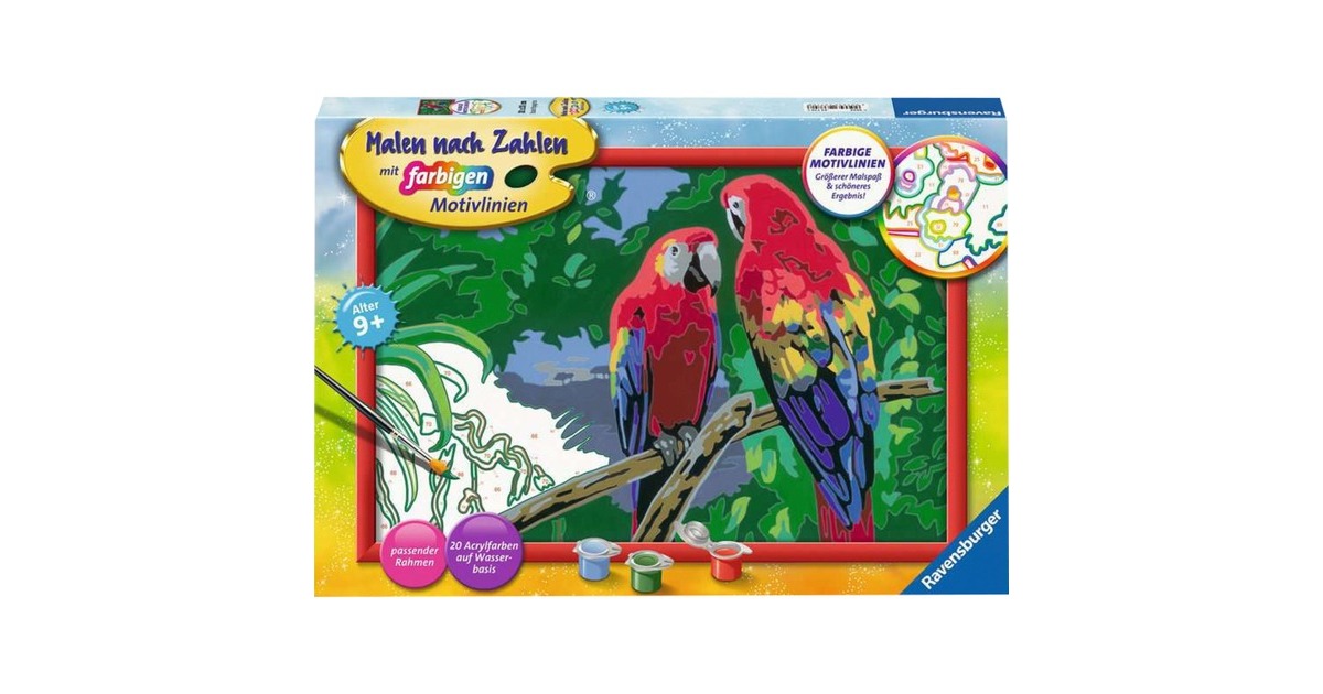 Ravensburger Malen nach Zahlen - Bunte Papageien