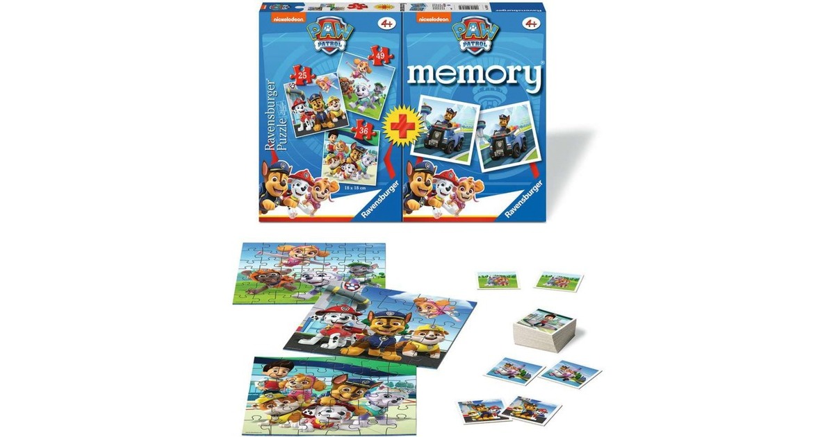 Ravensburger Paw Patrol Multipack - 3 Puzzles und Memory