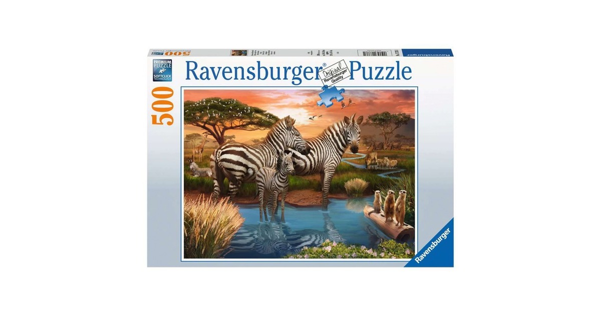 Ravensburger Puzzle Zebras am Wasserloch(500 Teile)