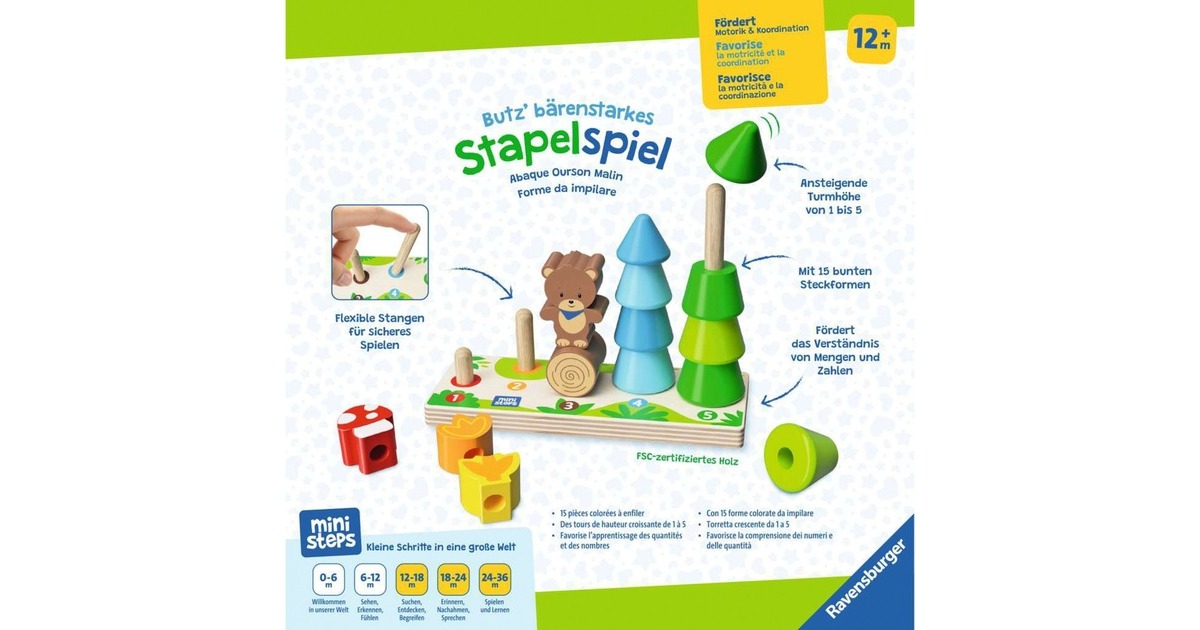 Ravensburger ministeps: Butz' bärenstarkes Stapelspiel, Geschicklichkeitsspiel