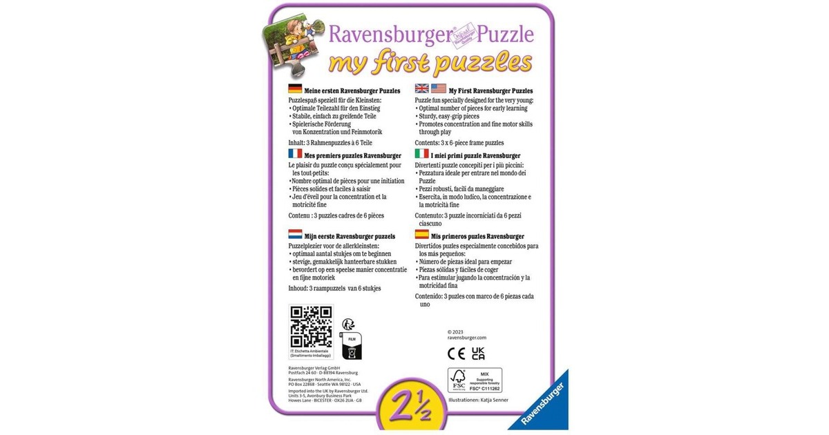 Ravensburger my first puzzle: Lotta auf dem Bauernhof(3x 6 Teile)
