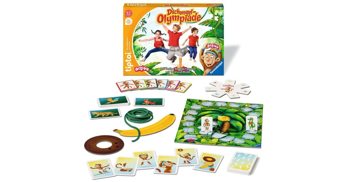 Ravensburger tiptoi ACTIVE Dschungel-Olympiade, Brettspiel