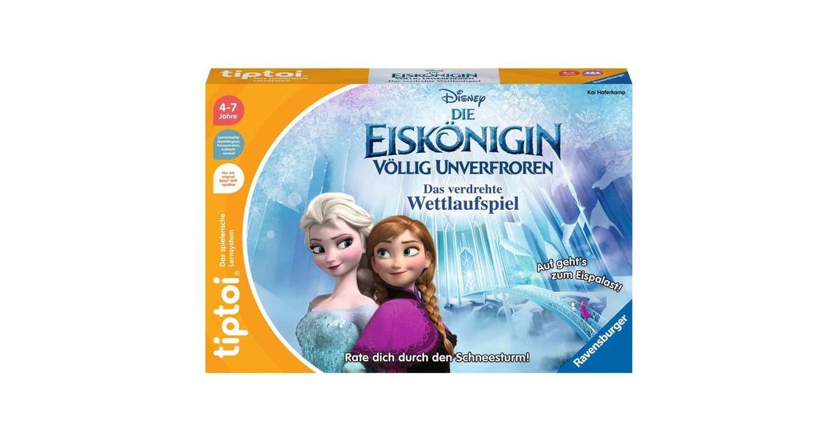 Ravensburger tiptoi Die Eiskönigin - Völlig unverfroren: Das verdrehte Wettlaufspiel, Brettspiel