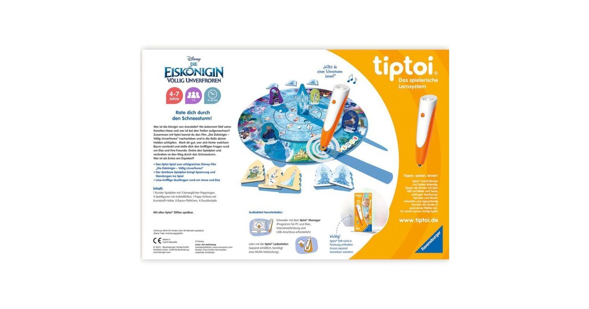 Ravensburger tiptoi Die Eiskönigin - Völlig unverfroren: Das verdrehte Wettlaufspiel, Brettspiel