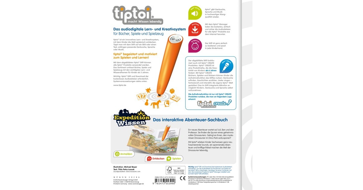 Ravensburger tiptoi Expedition Wissen: Dinosaurier, Lernbuch