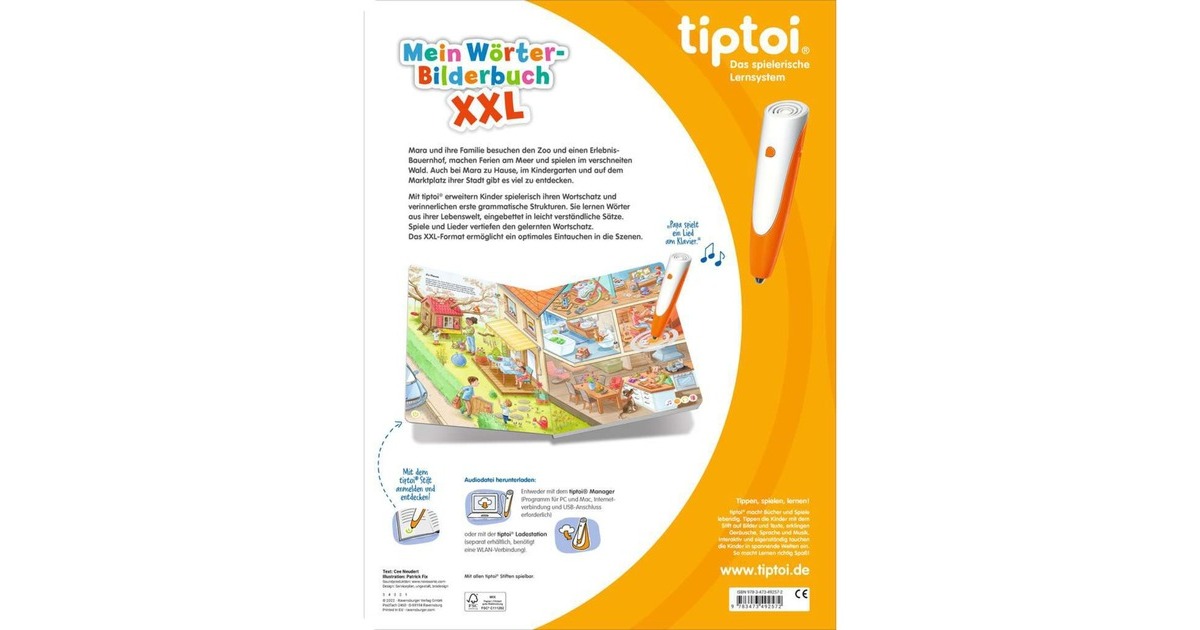 Ravensburger tiptoi Mein Wörter-Bilderbuch XXL, Lernbuch