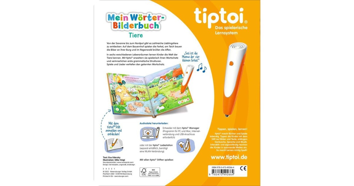 Ravensburger tiptoi Mein Wörter-Bilderbuch: Tiere, Lernbuch