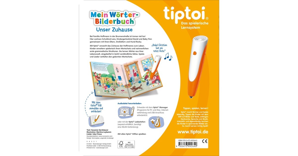 Ravensburger tiptoi Mein Wörter-Bilderbuch: Unser Zuhause, Lernbuch