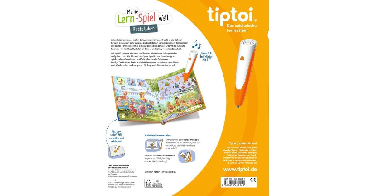 Ravensburger tiptoi Meine Lern-Spiel-Welt: Buchstaben, Lernbuch