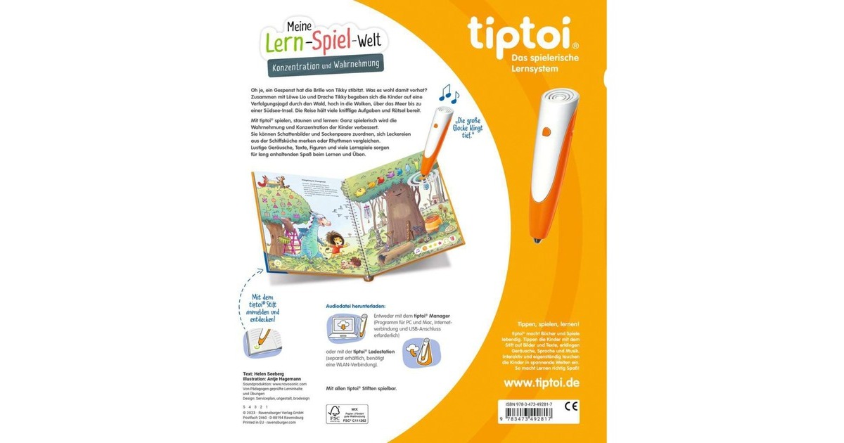 Ravensburger tiptoi Meine Lern-Spiel-Welt: Konzentration und Wahrnehmung, Lernbuch