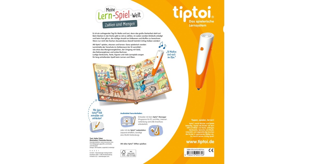 Ravensburger tiptoi Meine Lern-Spiel-Welt: Zahlen und Mengen, Lernbuch