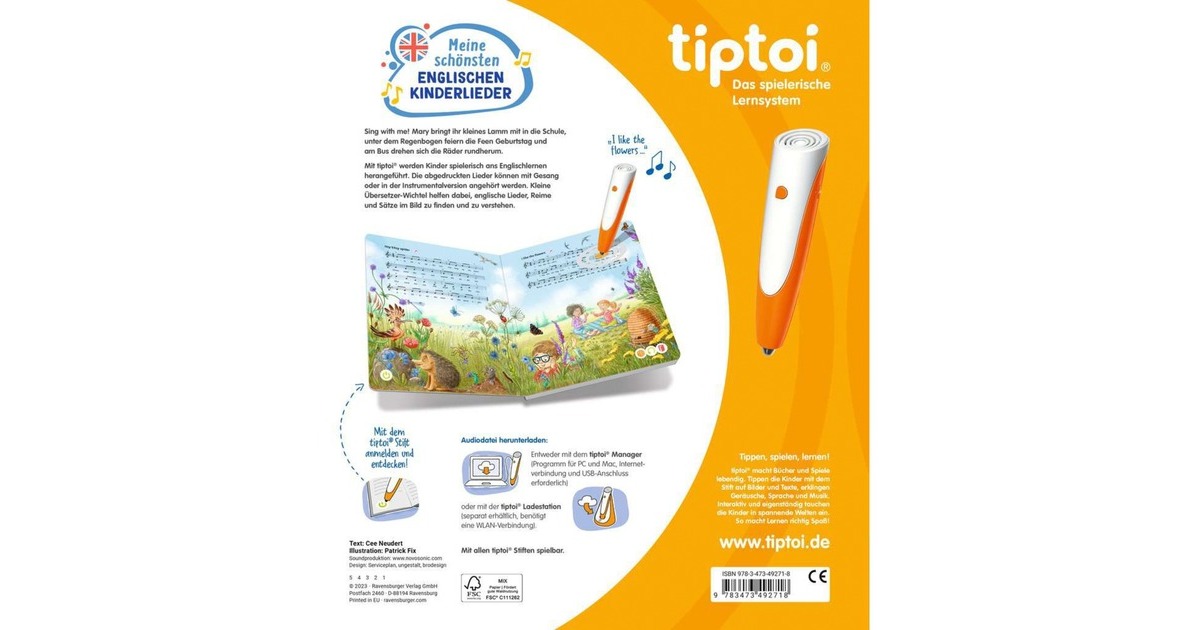 Ravensburger tiptoi Meine schönsten englischen Kinderlieder, Lernbuch