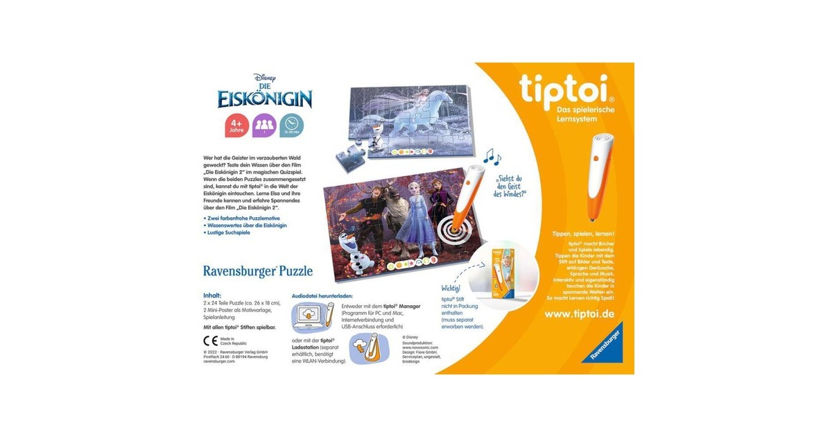 Ravensburger tiptoi Puzzle für kleine Entdecker: Die Eiskönigin