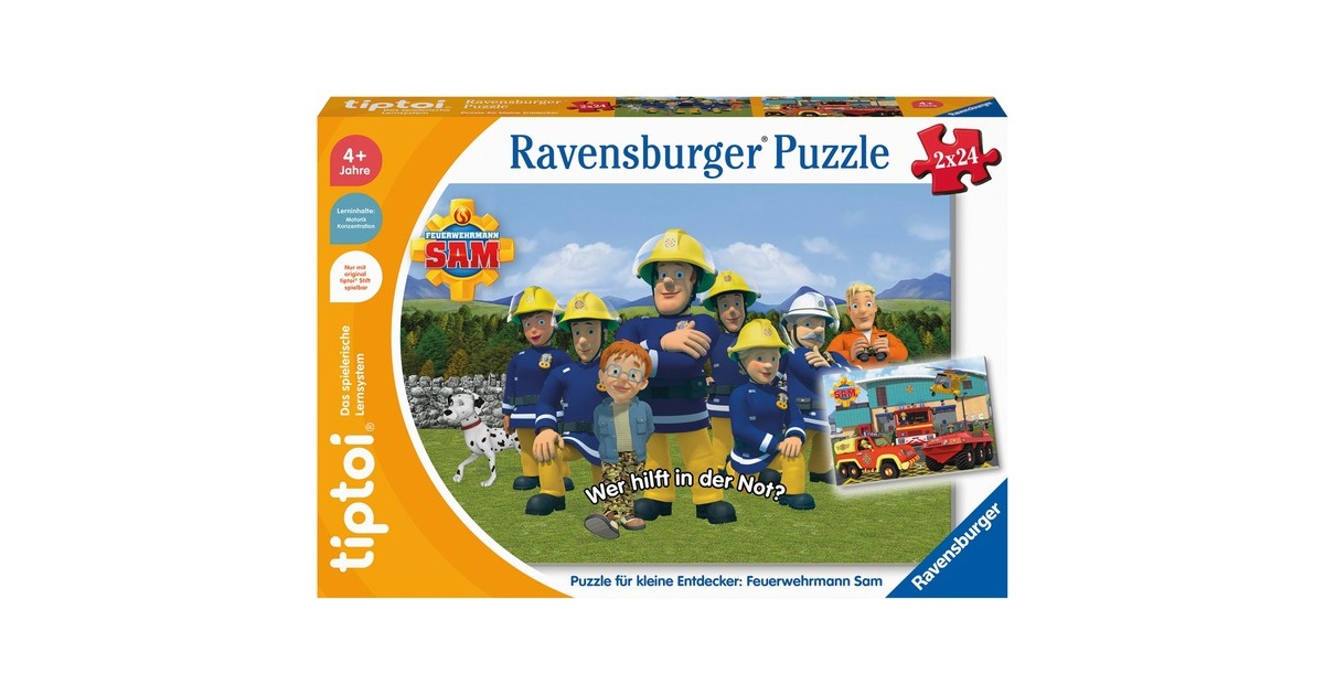 Ravensburger tiptoi Puzzle für kleine Entdecker: Feuerwehrmann Sam