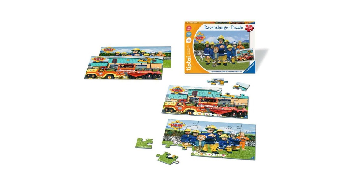Ravensburger tiptoi Puzzle für kleine Entdecker: Feuerwehrmann Sam