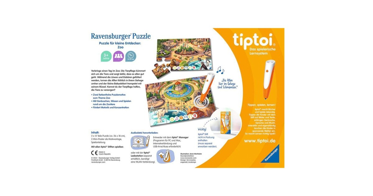 Ravensburger tiptoi Puzzle für kleine Entdecker: Zoo