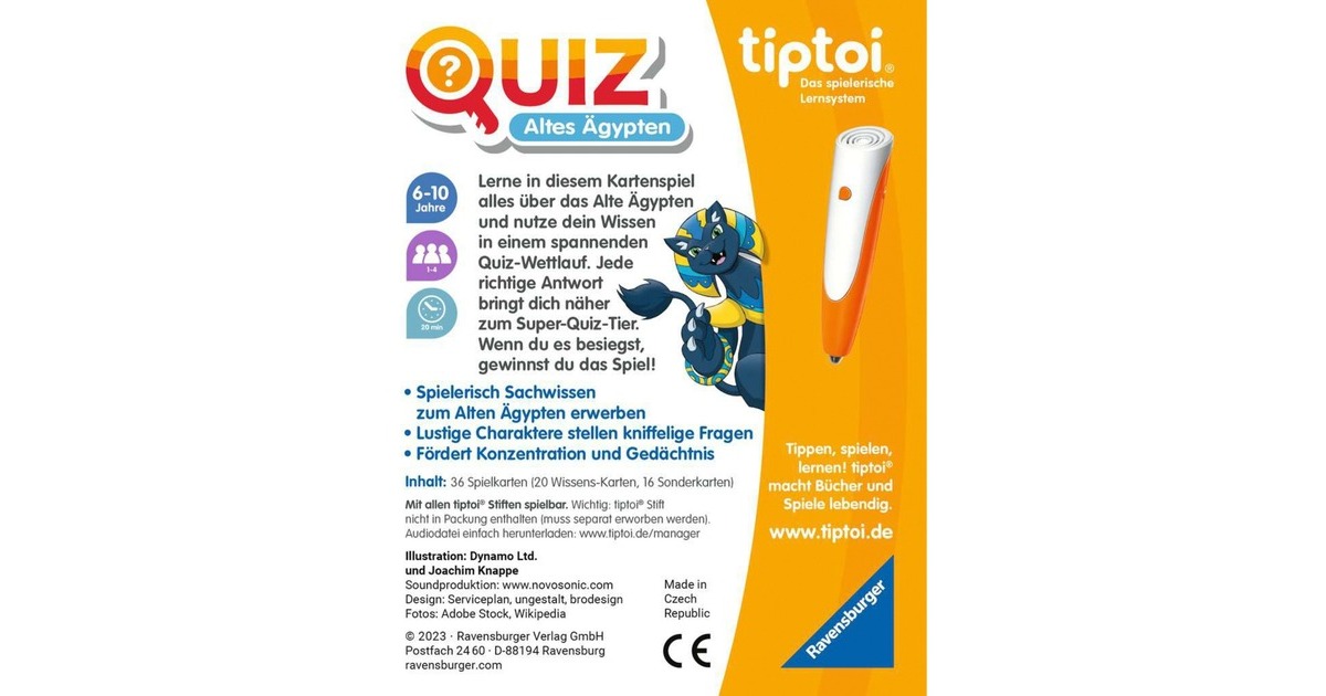 Ravensburger tiptoi Quiz Altes Ägypten, Quizspiel