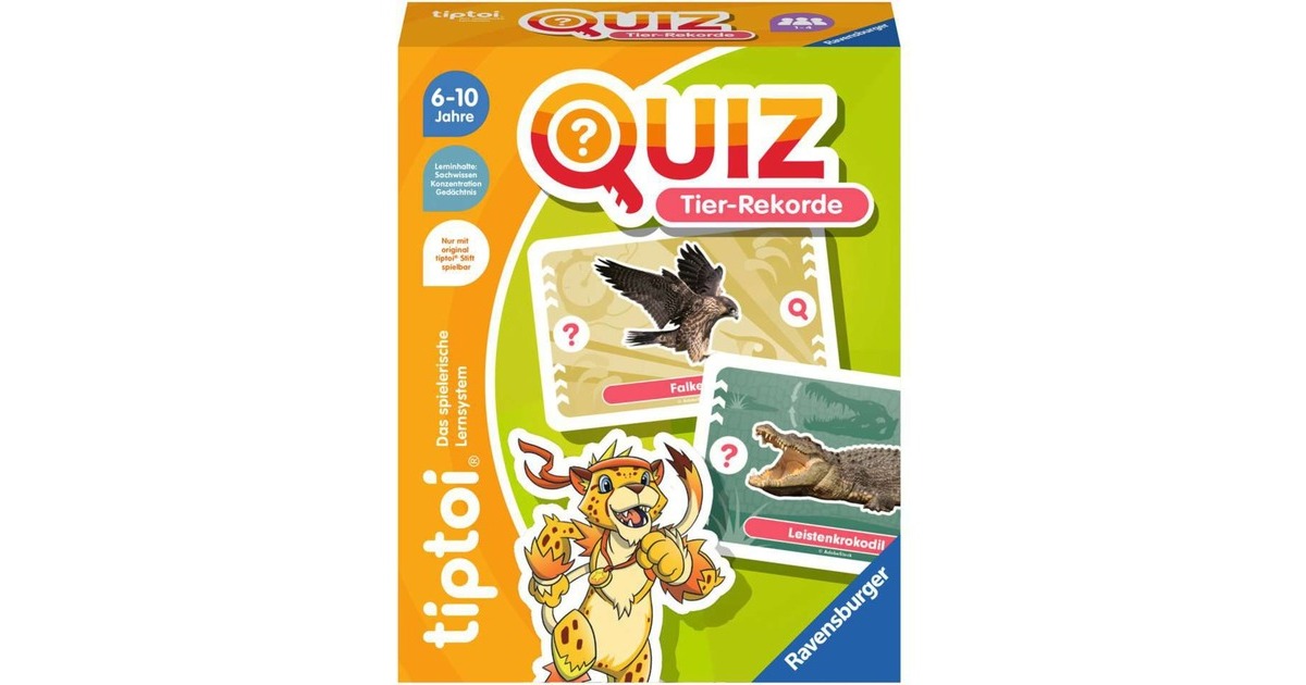 Ravensburger tiptoi Quiz Tier-Rekorde, Quizspiel