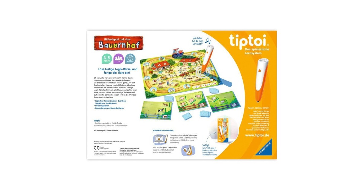 Ravensburger tiptoi Rätselspaß auf dem Bauernhof, Brettspiel
