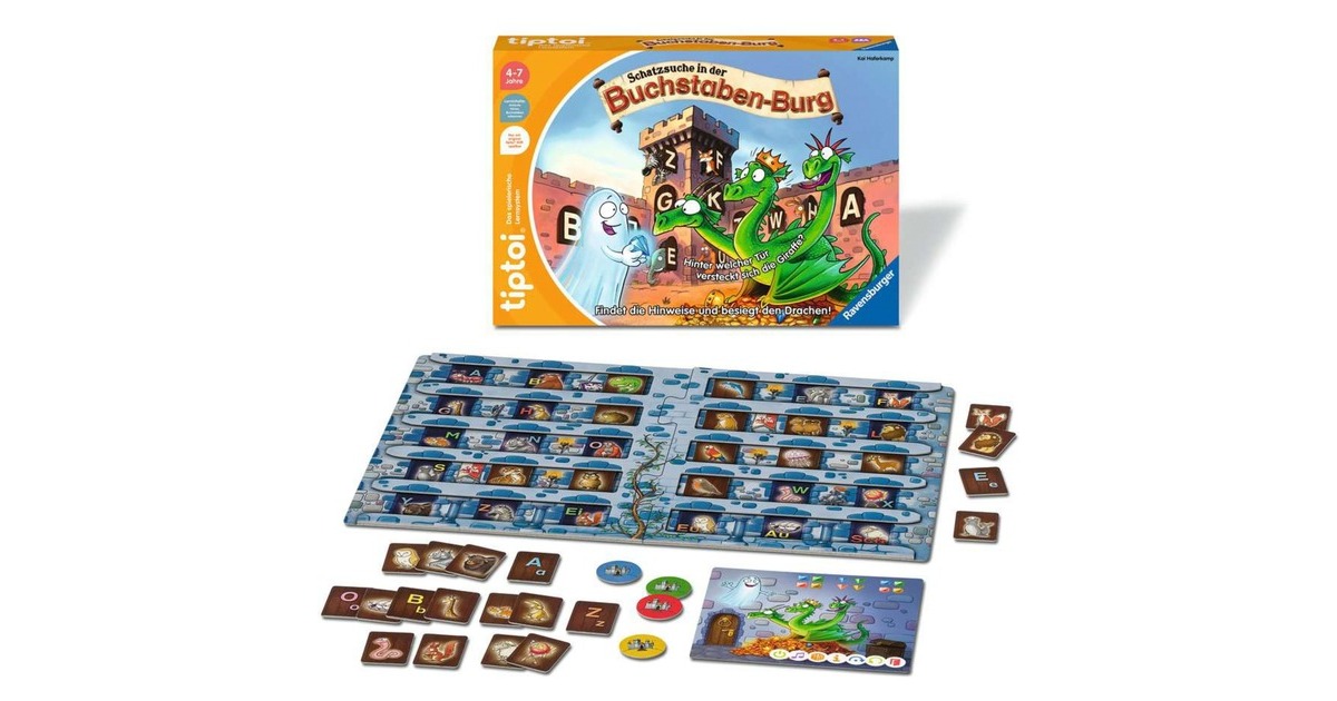 Ravensburger tiptoi Schatzsuche in der Buchstabenburg, Brettspiel