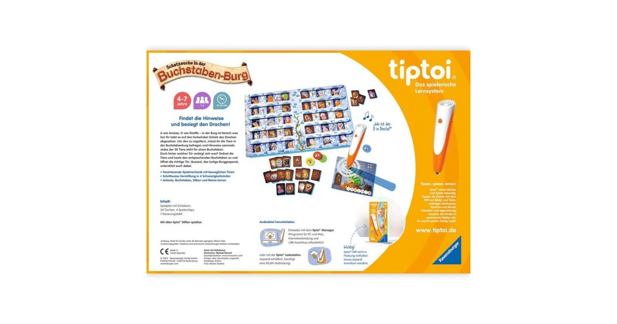 Ravensburger tiptoi Schatzsuche in der Buchstabenburg, Brettspiel